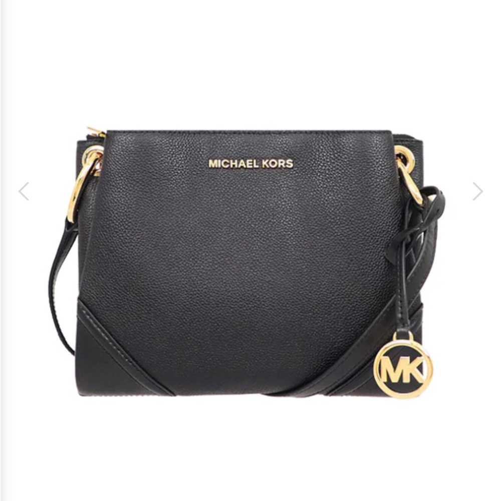 Michael Kors Nicole Triple Compartment pebble Leather Cross Body Handbag
